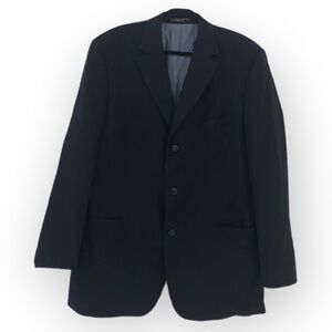 Hugo Boss black pinstripes Wool Rossellini Movie super 120 blazer size 48R